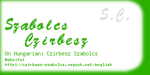 szabolcs czirbesz business card